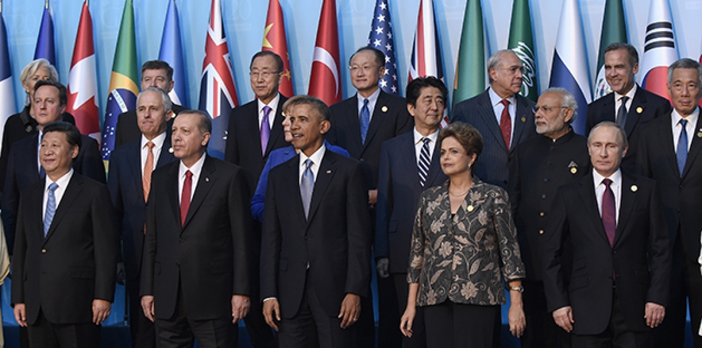 A group photo of world leaders during the G20 Summit in Antalya, Turkey, taken on Sunday, November 15, 2015. The G20 issued its final communiqué on November 16. (AP Photo/Susan Walsh)