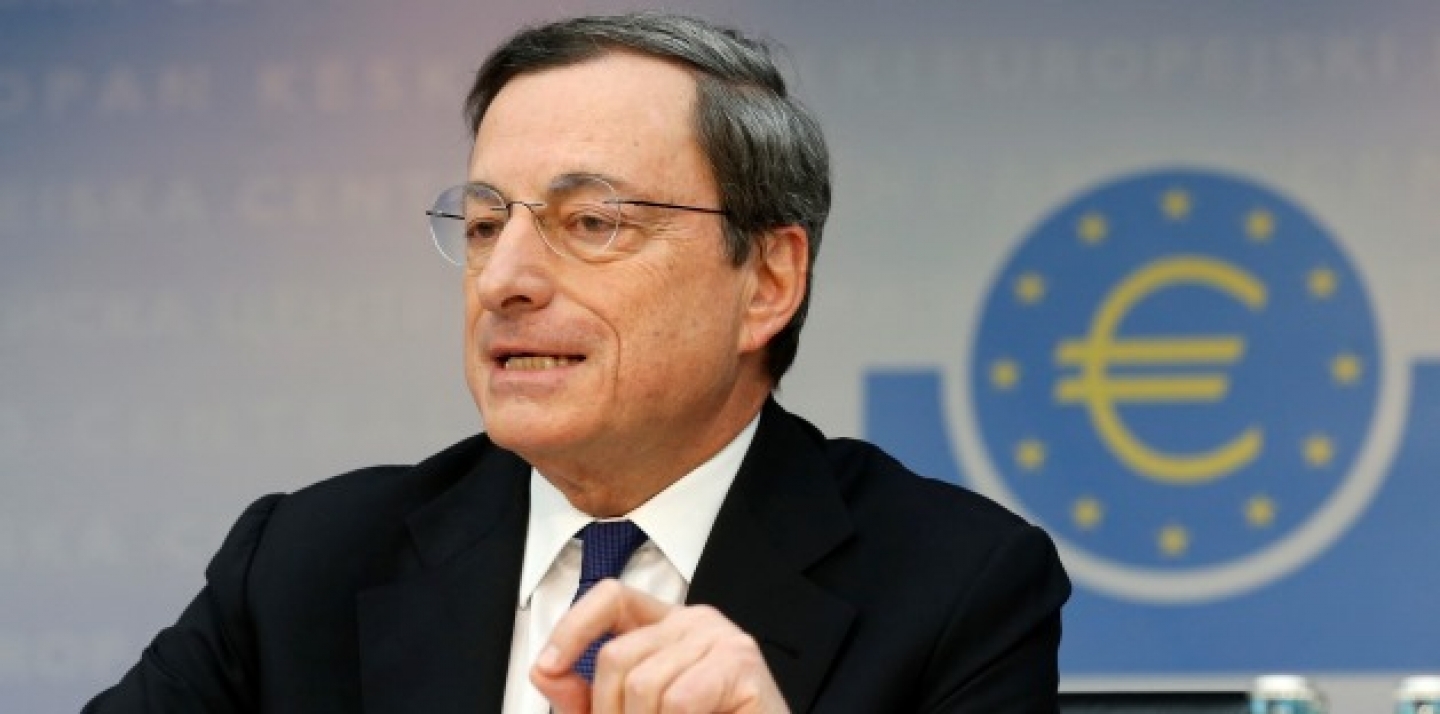 President of European Central Bank Mario Draghi speaks during a news conference in Frankfurt, Germany, Thursday, March 6, 2014, following a meeting of the ECB governing council. (AP Photo/Michael Probst)