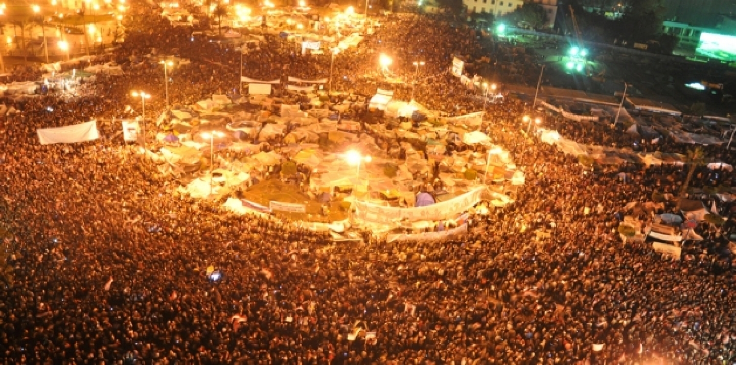 Wikimedia Commons: Over two million protesting in Tahrir Square in Cairo, February 11, 2011. (Jonathan Rashad) http://commons.wikimedia.org/wiki/File:Millions_of_protestors_in_Tahrir_Square.jpg