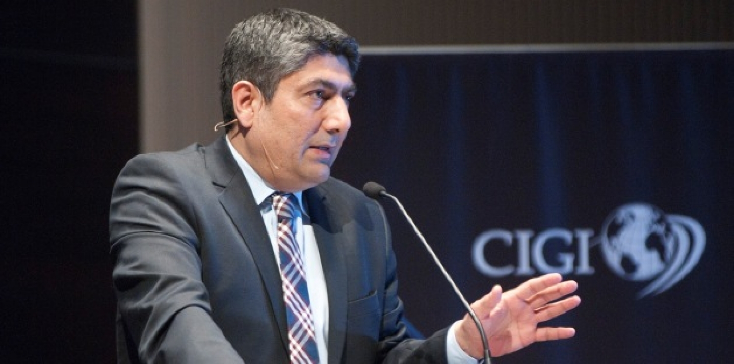 In Transition or Stalemate? Ambassador Omar Samad speaks on Afghanistan, at CIGI. (CIGI/Lisa Malleck)