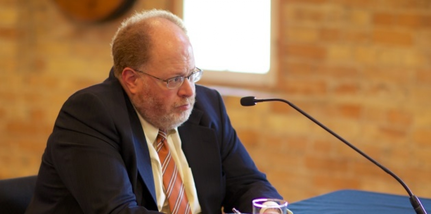 PIIE President Adam Posen speaks to audiences on the 'old normal' during visit to Waterloo (Cambria Olding/CIGI).