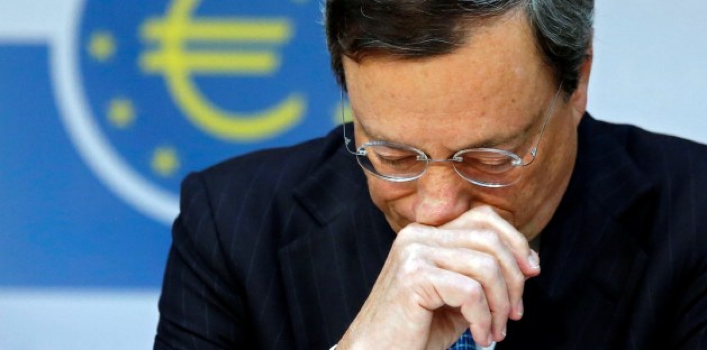 European Central Bank (ECB) president Mario Draghi, in Frankfurt during the press conference following the Governing Council meeting.(AP Photo: Mario Vedder/DAPD)