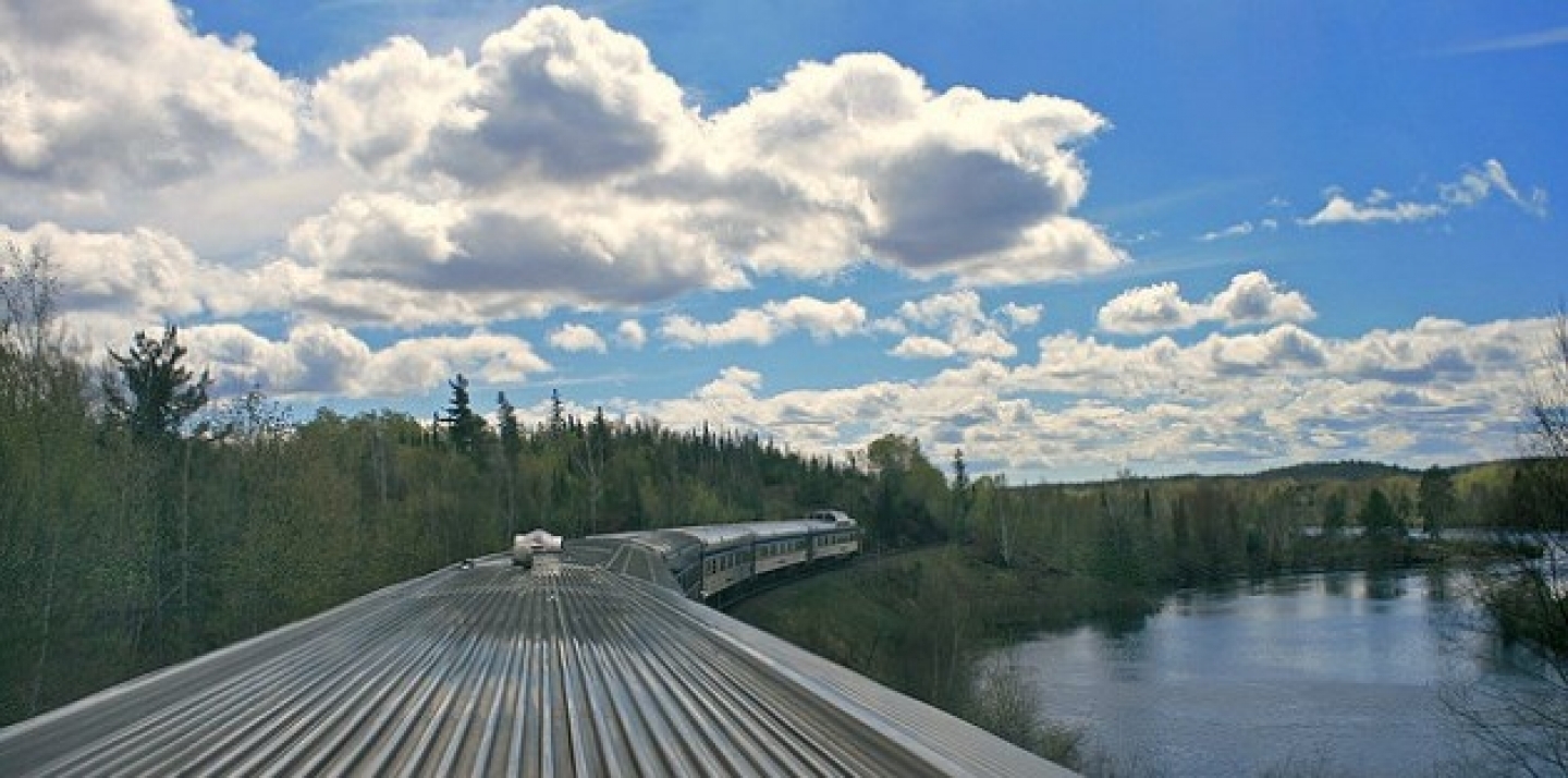 VIA Rail train travelling through Northern Ontario. (Ryan Keene via Flickr CC)