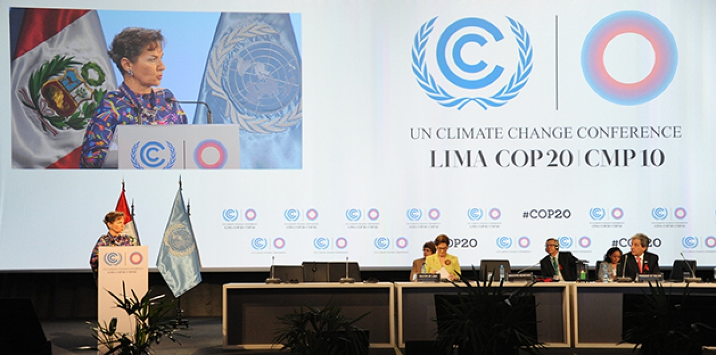 Christiana Figueres Executive Secretary, UNFCCC speaks on December 1, 2014 in Lima, Peru. (UNclimatechange Photo via Flickr CC)