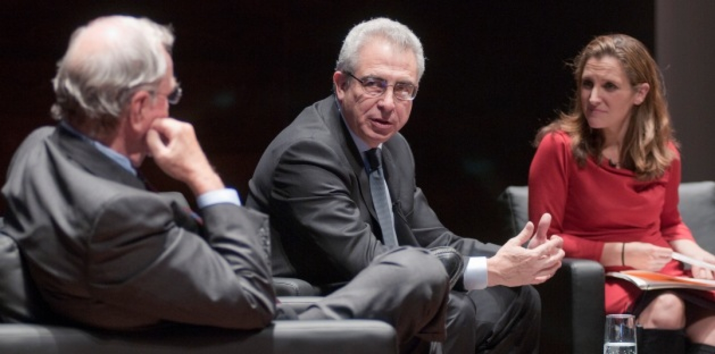 Ernesto Zedillo (centre), former president of Mexico, is one developing world candidate well-suited to the World Bank presidency (Lisa Malleck/CIGI Photo).