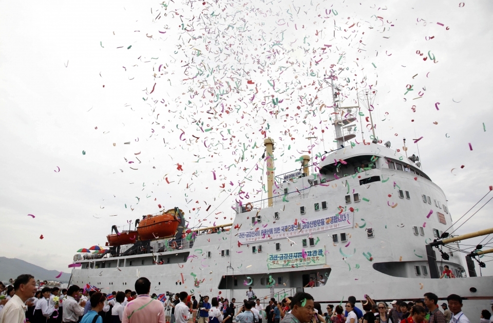 In 2013, the North Korean leisure boat "Mangyongbong" was sent off on its first trial cruise to the Mount Kumgang resort. Since South Korean tourists have been barred from the luxury resort, North Korea has begun courting Chinese and other international tourists. (AP Photo/Ng Han Guan)