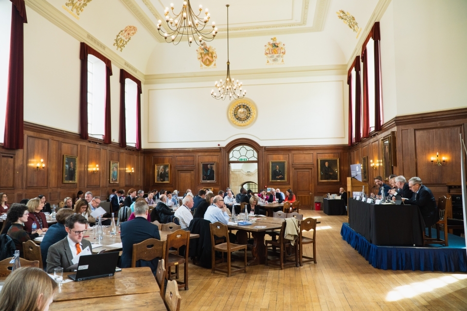 Panelists speak at the launch of Complexity's Embrace in London, England. (Patrick Meehan)