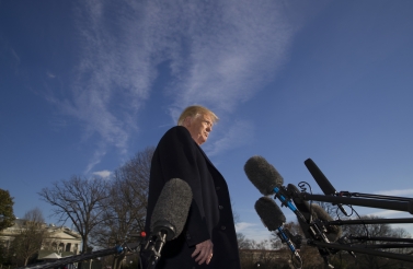 President Donald Trump pauses while speaking on the South Lawn of the White House on January 6, 2019. (AP Photo/Alex Brandon)