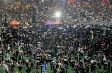 Protesters attend a rally at Victoria Park in Hong Kong on August 18, 2019. (AP Photo/Kin Cheung)
