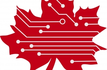 digital red maple leaf