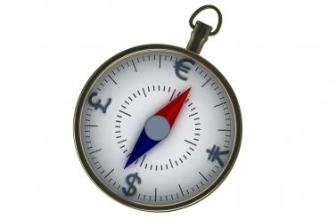 compass with currency