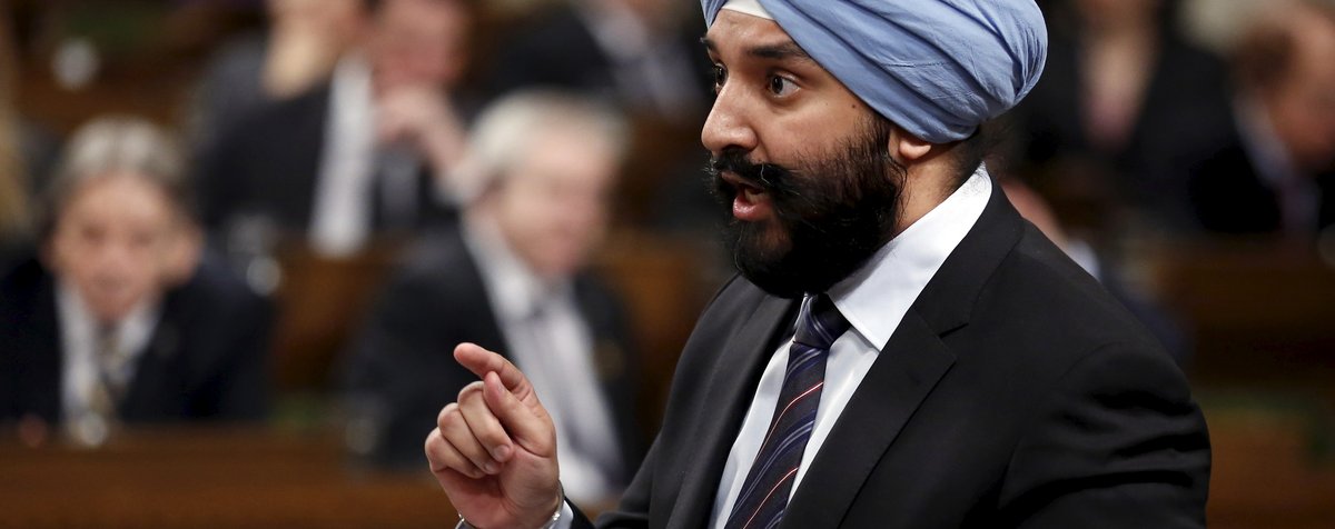 Canada's Minister of Innovation, Science and Industry, Navdeep Bains, speaks during Question Period in the House of Commons. REUTERS/Chris Wattie