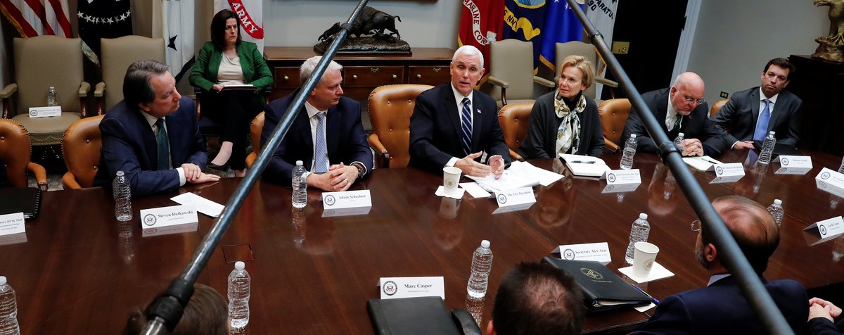US Vice President Mike Pence speaks during a coronavirus briefing with diagnostic lab CEOs at the White House on March 4, 2020. (REUTERS/Carlos Barria)