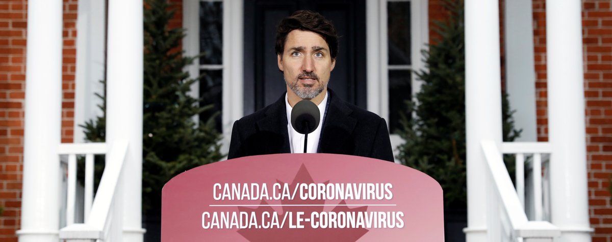 Canada's Prime Minister Justin Trudeau speaks during a news conference at Rideau Cottage as efforts continue to help slow the spread of coronavirus disease (COVID-19), in Ottawa, Ontario, Canada March 29, 2020. (REUTERS/Blair Gable)