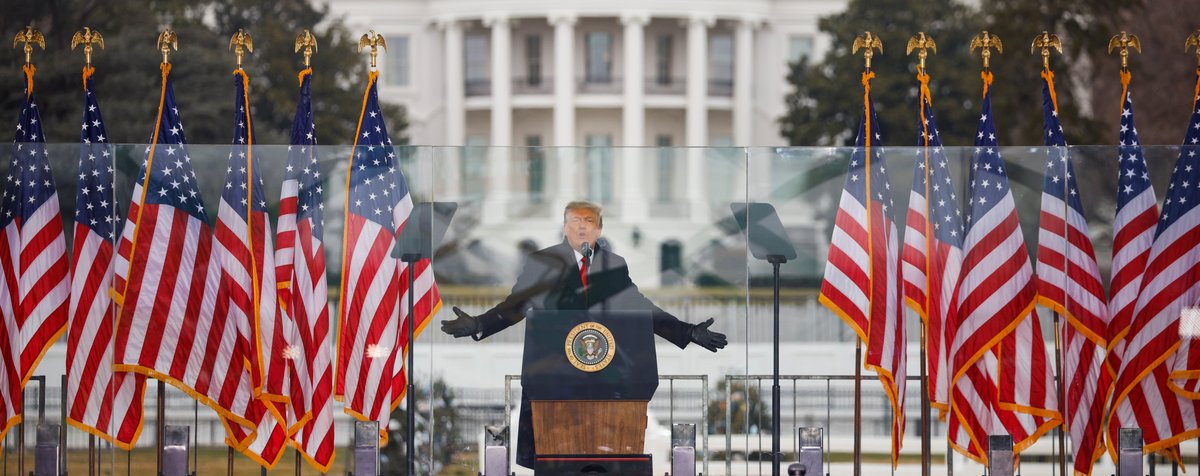 President Donald Trump holds a rally to contest the certification of the 2020 US presidential election results in Washington DC on January 6, 2021. (Reuters/Jim Bourg)