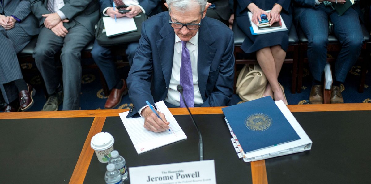 US Federal Reserve Chair Jerome Powell before a House Financial Services Committee hearing. (Bonnie Cash/REUTERS)