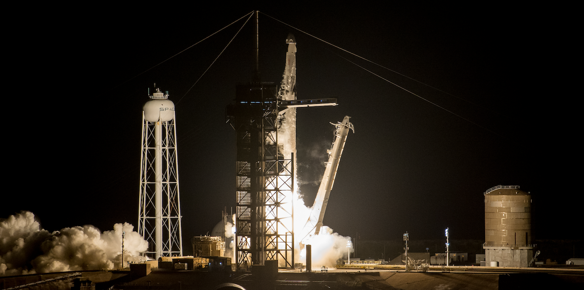 The SpaceX Falcon 9 rocket lifts off, carrying NASA’s SpaceX Crew-8 astronauts to the International Space Station, March 3, 2024. (George Wilson/NurPhoto via REUTERS)